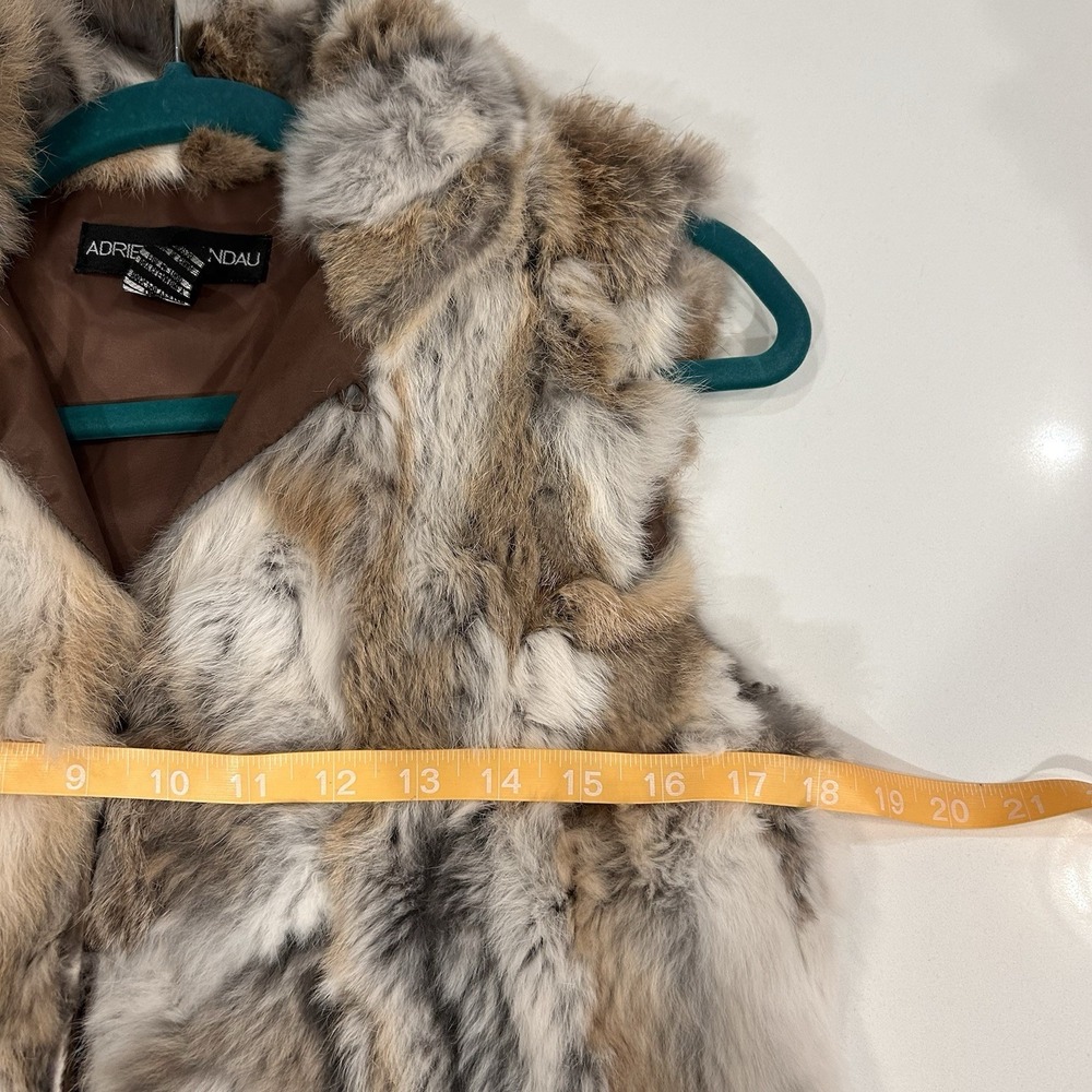 Adrienne Landau Vest Genuine Real Rabbit Fur Multi Small Layering Cozy Luxury - Picture 6 of 7